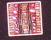 Pink Swarovski and beaded Crystal Clay Mosaic Tiles / Cabs Unique