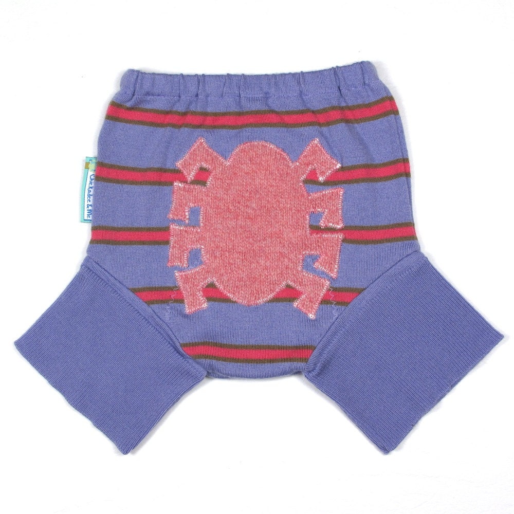 Recycled Wool Shorties Diaper Cover - SPIDEY SENSE- Medium 9-18M