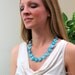 Bright Turquoise Necklace, Modern Freshwater Pearls Summer Trend, Colorful Statement Pearl Jewelry, Geometry Necklace