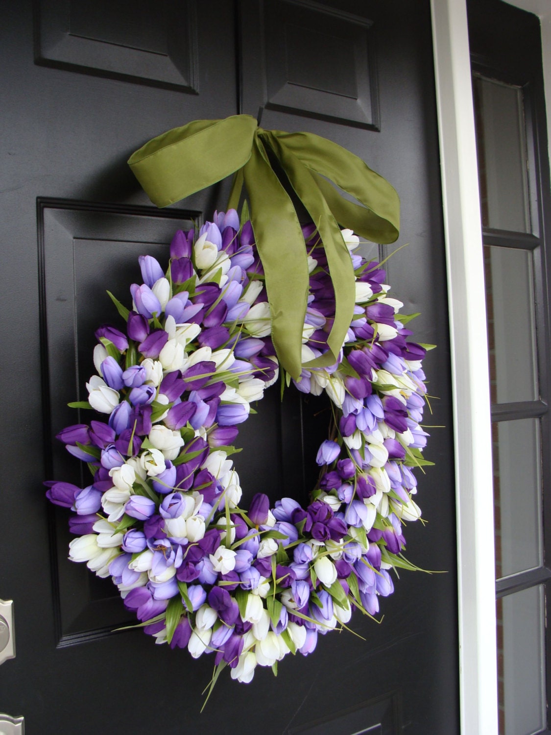 Spring Mother's Day Wreath- Spring Wreath- Tulip Wreath- Gift for Mom- Wreath for Spring- 16 inch