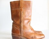 Vintage Unisex Leather Riding Campus Boots Size 10