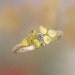 Diamond Engagement Ring, Stacking Ring, Tiny 18k Gold Hydrangea, Sterling Silver Band, Made to order