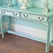 shabby chic sofa table vintage aqua blue distressed beach coastal cottage prairie