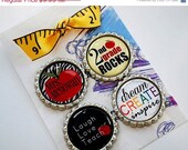SUMMER SALE - Personalized TEACHER Gift - Magnet Set, Teacher Appreciation, Thank You Gift, Back to School, End of the Year Gift, Bottlecap