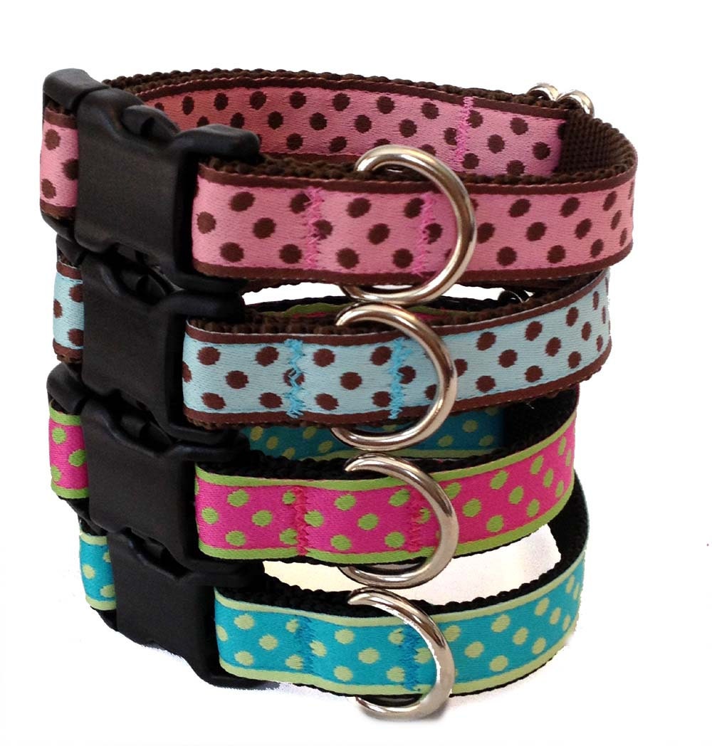Medium Polka Dots Dog Collar - 3/4" Dog Collar Polka Dots