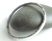 silver flat bangle bracelet, sterling silver, unisex bracelet, womens bracelet, casual, rustic bracelet, minimalist, medium size
