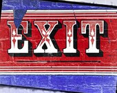 Colorful Carnival Exit Sign - 5 x 7 Print  - Bar Decor