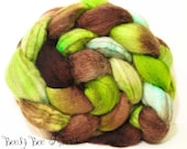 Blue Face Leicester Wool Roving Hand Painted Combed Top Spinning or Felting Fiber - 4.1 oz - SONG MASTER