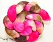 Wool Roving Hand Dyed Merino Combed Top Spinning or Felting Fiber - 3.7 oz - SUNSET SPLASH