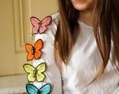 Satiny Tailed Butterfly Brooch Ceramic body