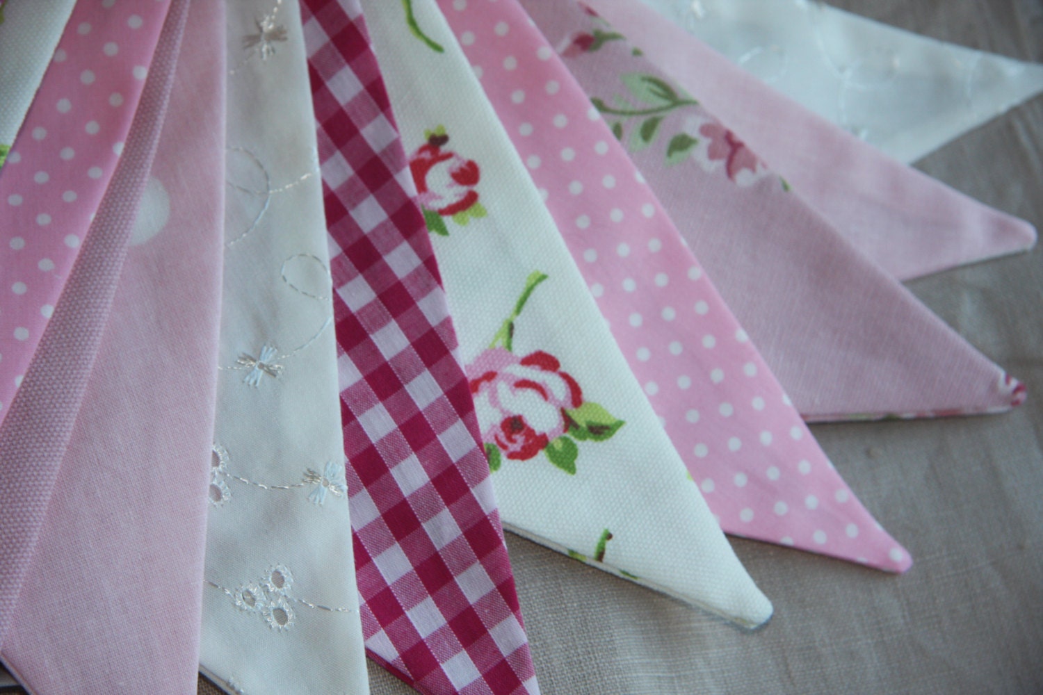 ENGLISH ROSES Banner Bunting with Laura Ashley Fabric Birthday Party Celebration Photo prop Can Be Personalised Custom Made to order Il_170x135