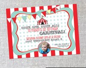 Vintage Carnival or Circus - Custom Birthday Invitation
