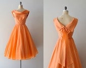 vintage 50s dress / silk 1950s dress / Zanahoria dress