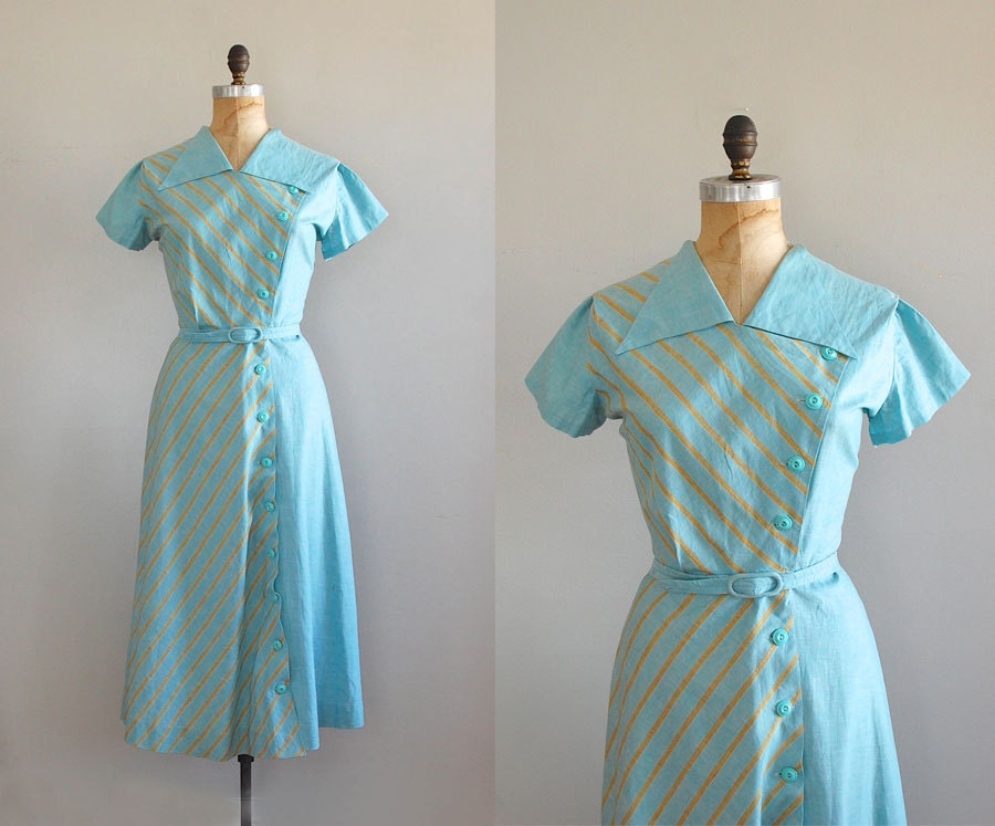 1940s dress / vintage 40s dress / Take to the Sky dress