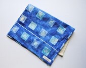 Marimekko Baby Burp Cloths SET of 2 with Organic Flannel - Geometric Sea Blues Modern Eco Friendly Baby Shower Gift (Ready to Ship)
