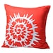 Sea Shell Pillow Cover, White Shell on Orange Decorative Pillow Cover, Nautical Throw Pillow Cover 18" x 18, Pillow Accent, Beach Decor