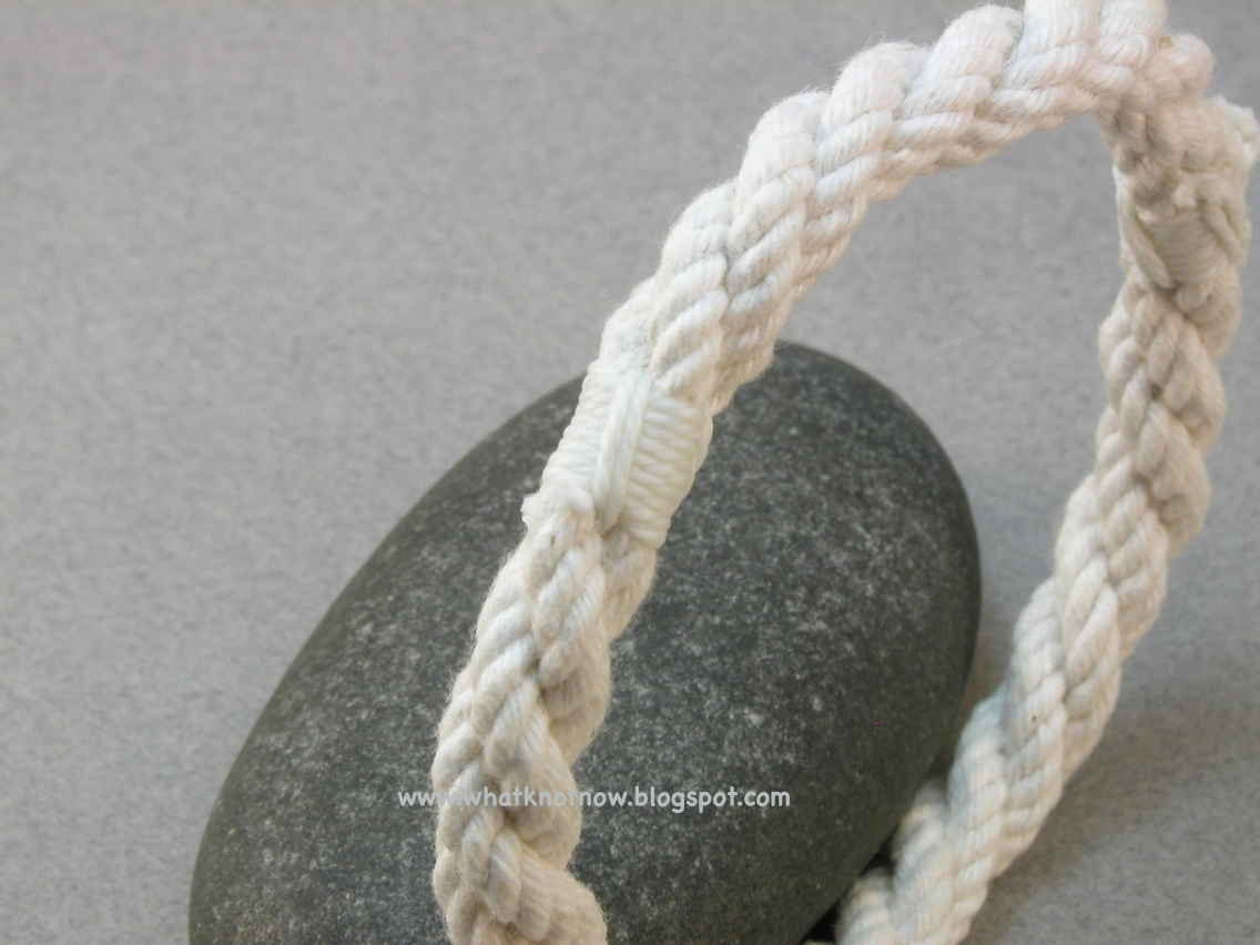 white cotton grommet rope bracelet with three coach-whipping details 2799