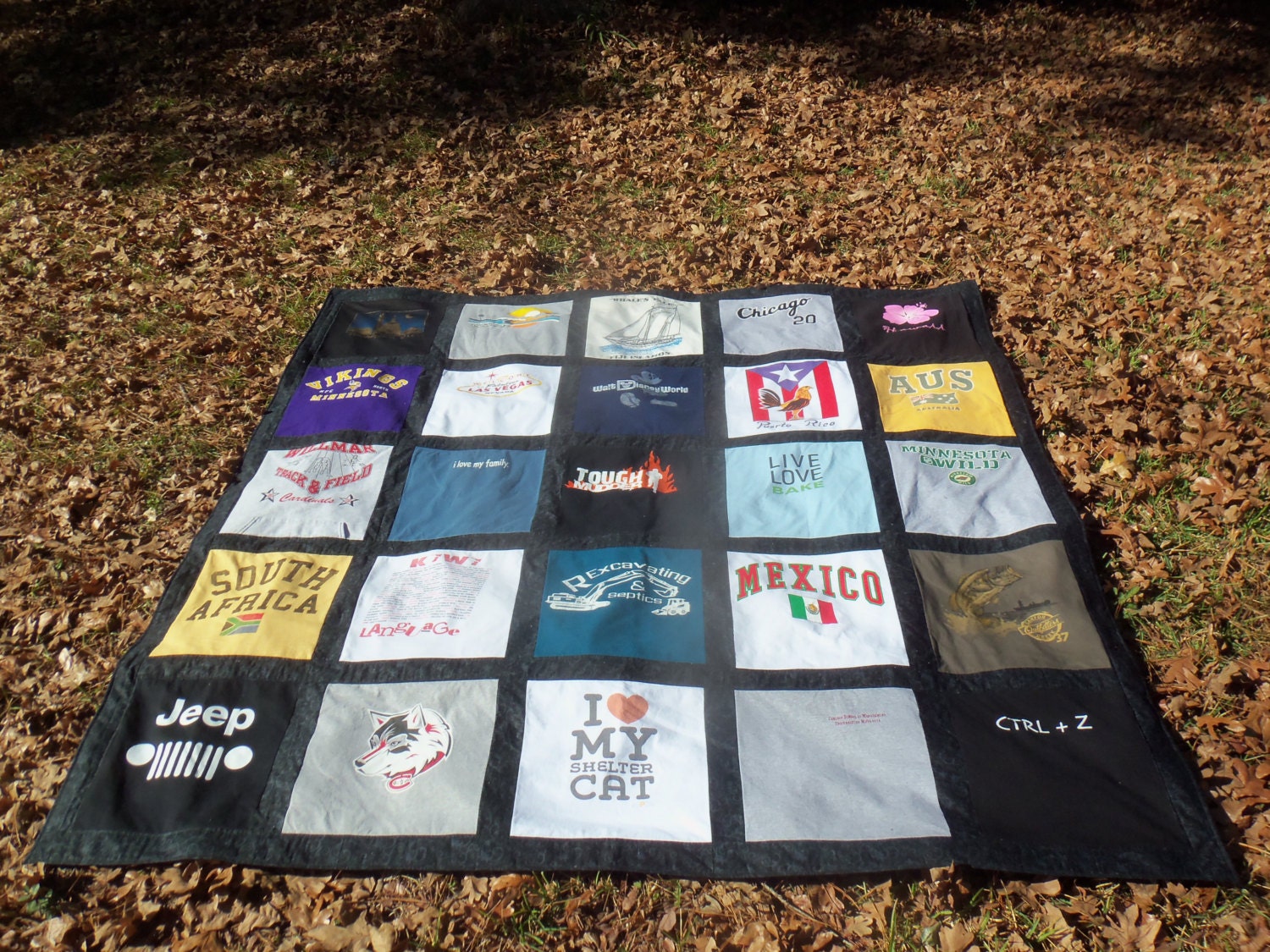 Think Father's Day Custom Memory Tshirt Quilt with your own Tshirts 20 Shirts