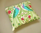 Small handmade bag. Cosmetics, jewelry, keys, organization. Cotton outer, water resistant lining. Zipper top.