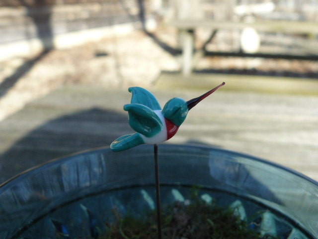 Fairy garden accessory, miniature hummingbird, Made to order