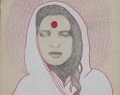 Original Mixed Media Painting : "Anandamayi Ma"