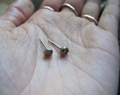 Tiny Sterling Silver Lunar Studs