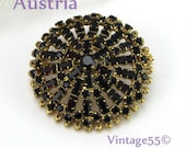 Vintage Brooch Garnet Glass signed Austria