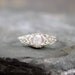 Antique Style Rough Diamond Engagement Ring - Raw Uncut Rough Diamond Gemstone and Sterling Silver Filigree Ring  - April Birthstone