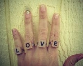 Scrabble LOVE Rings