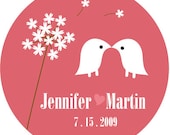 50 Stickers - 2 inch round - Birdie Together BD007CI