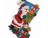 FELT STOCKING KIT / Gifts From Santa / Christmas - Presents / Bucilla / Holiday Decoration