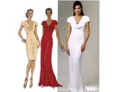 Bias Dress Sewing Pattern - Butterick 5710 - B5710 - Uncut, Factory Folds - Draped Dress Sewing Pattern - Evening Gown Pattern
