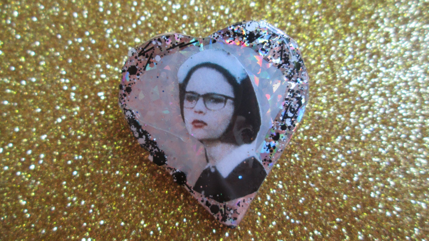 Enid Coleslaw // Ghost World Glittery Pin Brooch of Thora Birch