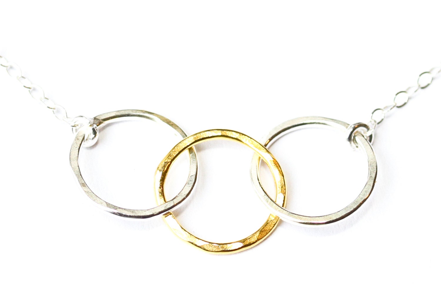 Mother daughter jewelry - mother daughter necklace - 3 circle necklace - gold mom necklace - mother child - gift for mom - mommy jewelry
