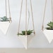 White Porcelain Hanging Triangular Planter - Small