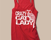 Crazy Cat Lady Tank Womens eco-friendly Racerback Tank Top Wayfarer Glasses Summer fashion Cat Shirt