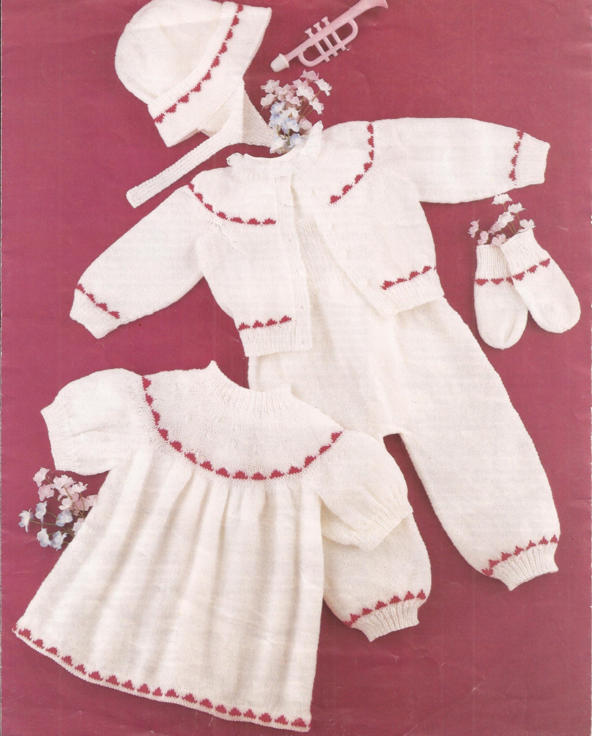 Vintage Baby Girl or Baby Boy's Pram Set Knitting Pattern PDF (Co268)