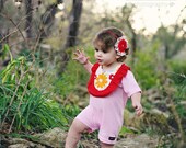 Childrens Clothing.. Girls Floral and Ruffle Romper..  boutique childrens clothing by laken and lila
