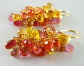 Citrine, Topaz and Quartz Cluster Earrings