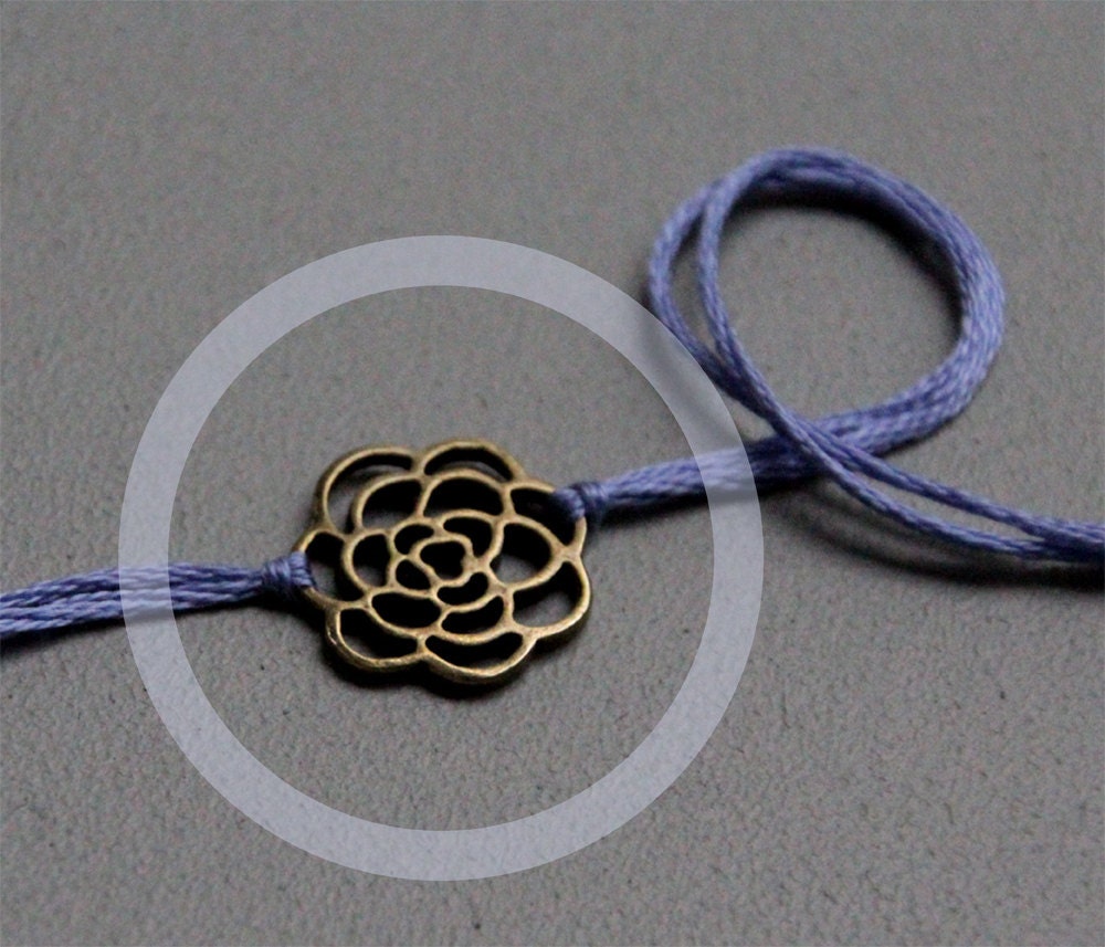 spring pastel wish bracelet lavender rose charm brass bronze friendship bracelet mothers day jewelry wishlet letterhappy etsy flower