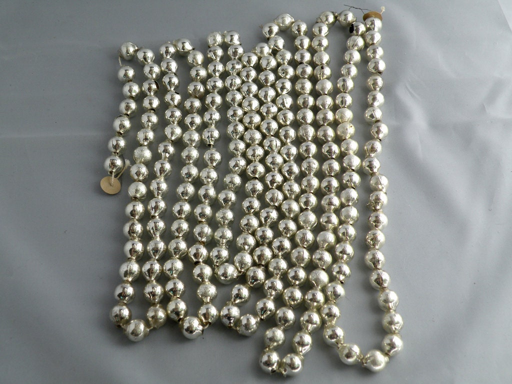 Vintage Mercury Glass Beads 9 ft stand