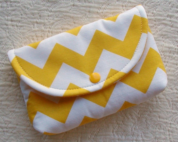 Large Snap Pouch ...Chevron Pouch.. You Choose Your Own Color