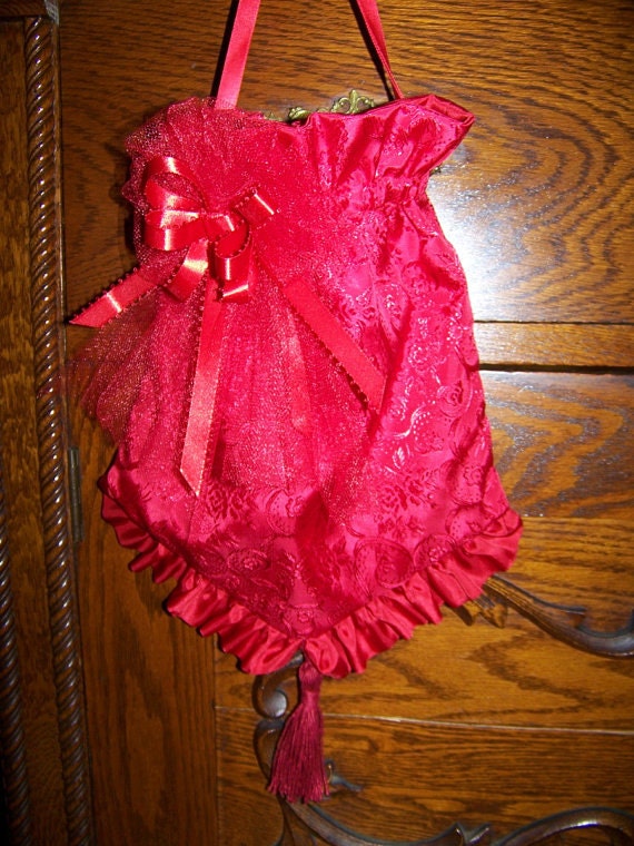 Ladies Victorian Civil War Reticule Satin,cotton or Brocaded great for Costume
