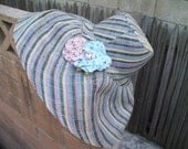 Baby Blue & Lavender Pinstripe Wide Brim Sun Hat