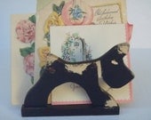 Primitive Scottie Dog Napkin Holder Wooden letter holder Scotty