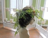 Whimsical woodsy head wreath willow branches garland pods fairy costume fantasy