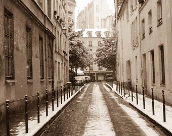 Paris Photography - Snowy Afternoon in the Marais - 8x10 fine art photograph - snow in Paris, France