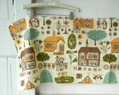 Mid Century Modern Farmhouse Fabric Stylized Folk Art Motif Quilt Patterns