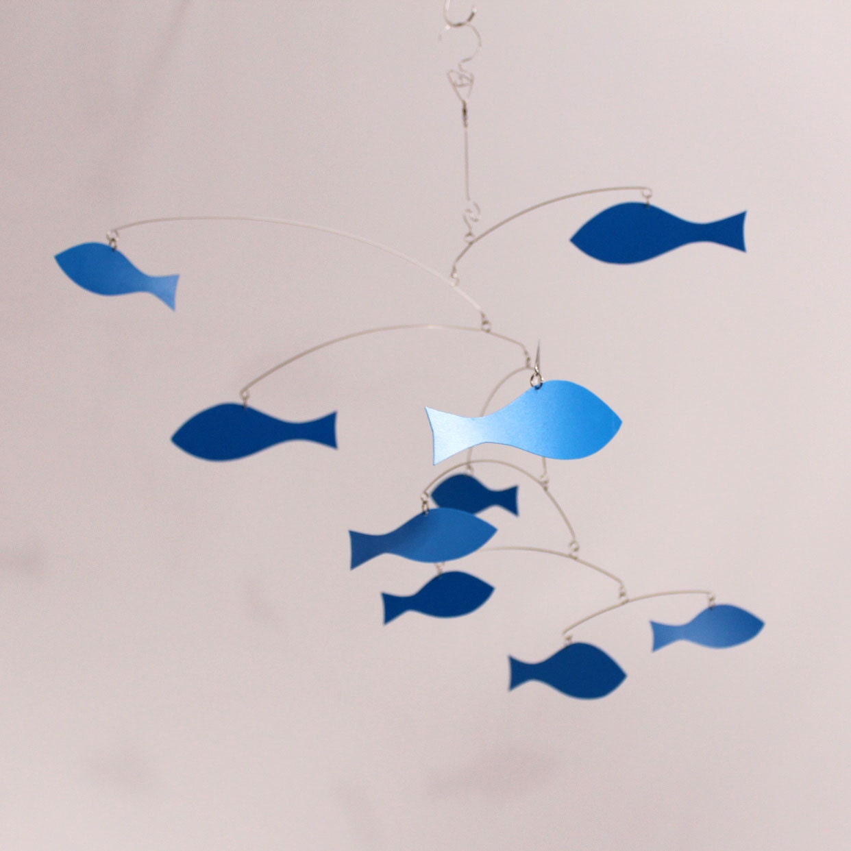 School of Fish Mobile  - Kinetic Art Mobile Sculpture by Carolyn Weir