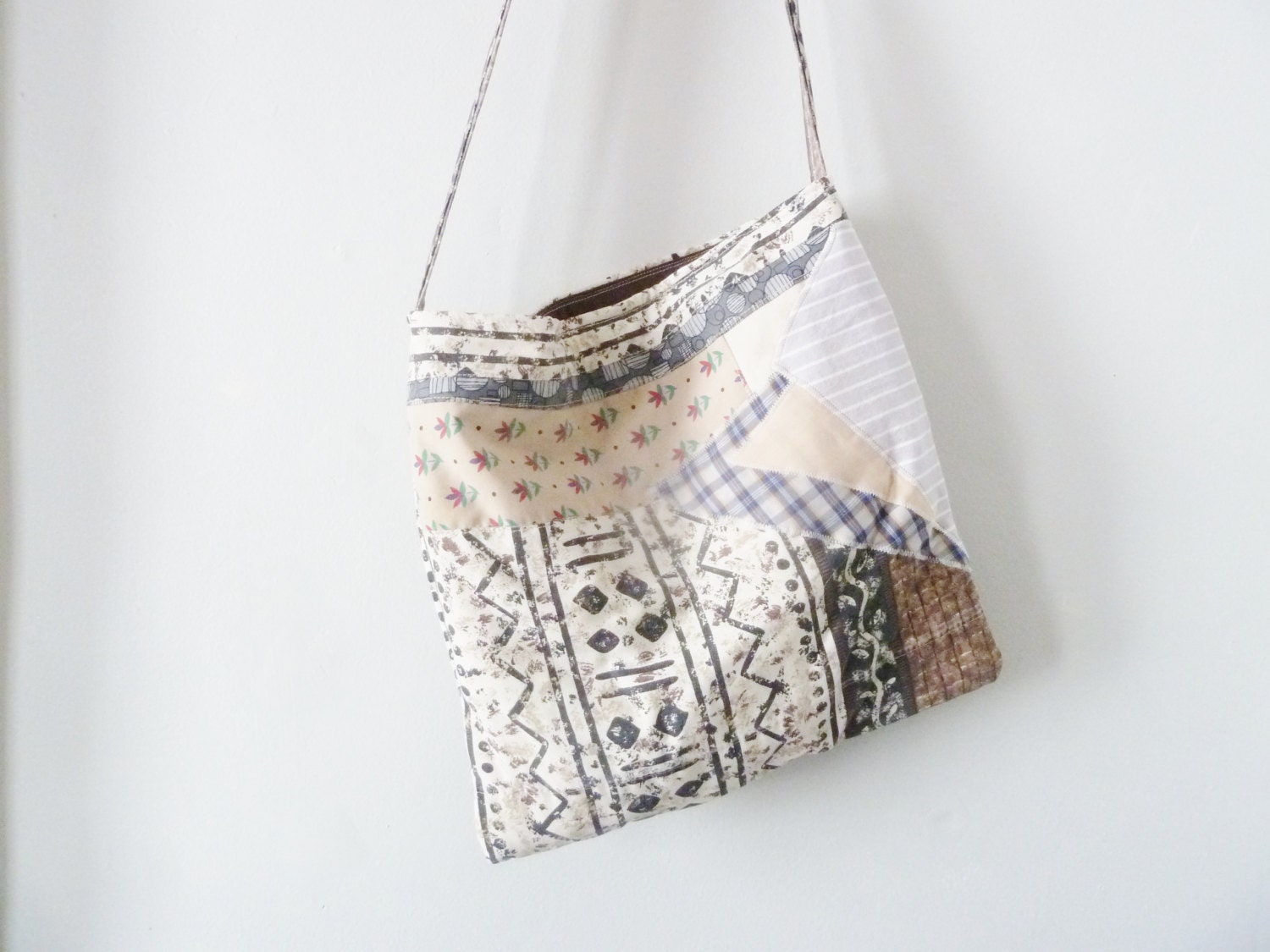the neutral earth bag ... eco-friendly, recycled cotton print crossbody bag